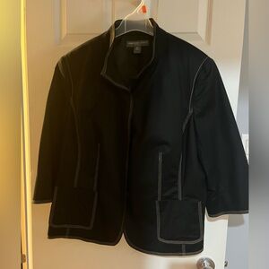 Josephine Chaus Black Jacket with flattering & chic cream Topstitching